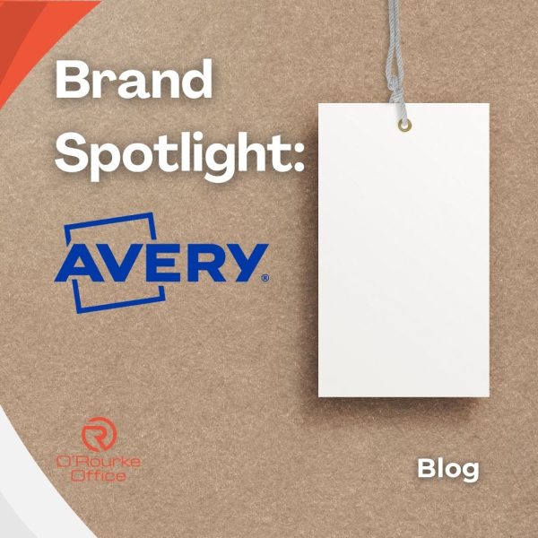 A blog cover image of a blank label with the focus on Avery labels